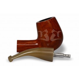Cachimbo Bertoldi Maestro Briar Âmbar Curvo Peça Única